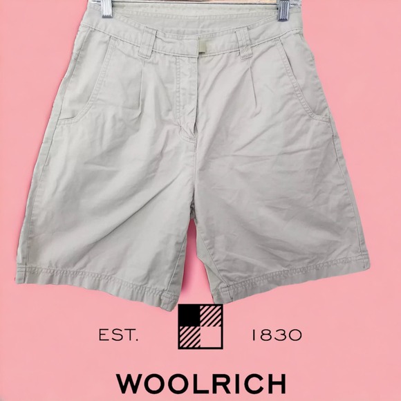Woolrich Shorts |‎ Womens Beige Pleated Chino Shorts - Picture 1 of 8